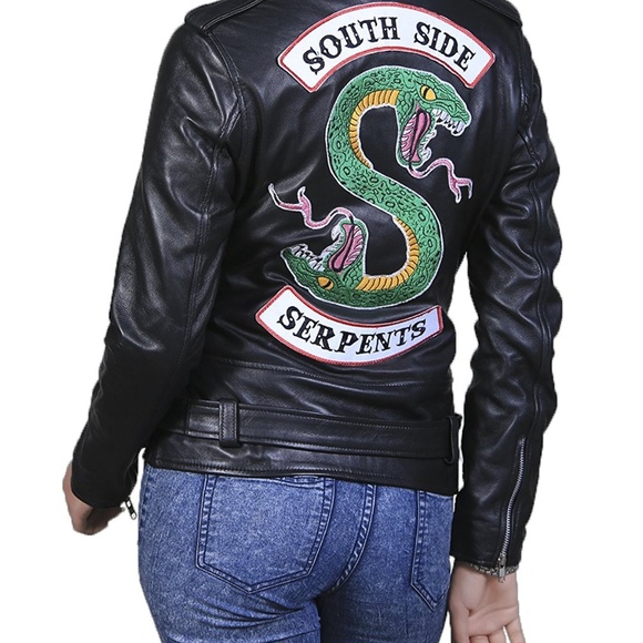 Halloween Women Serpents REAL Leather Jacket - Picture 3 of 4
